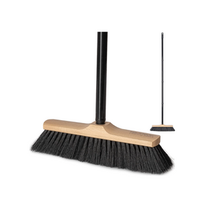 Besen mit Stiel, Zimmerbesen 30 cm breit, Kehrbesen mit weichen Borsten für innen, Stubenbesen und Haushaltsbesen Indoor