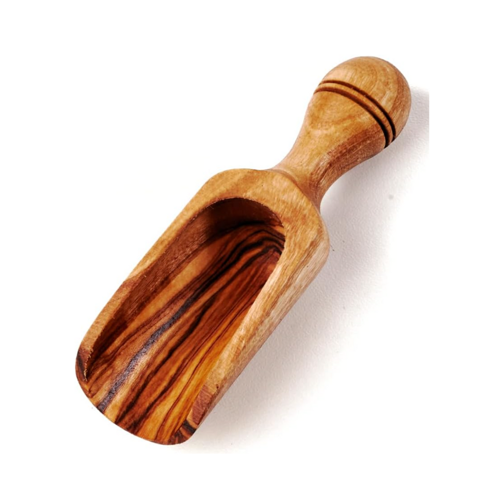 Dosierlöffel Holz, Mehlschaufel, Gewürzschaufel Olivenholz, 6 cm