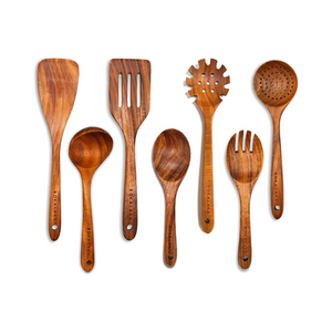 Holzlöffel zum Kochen, 7-teiliges Holzbesteck zum Kochen