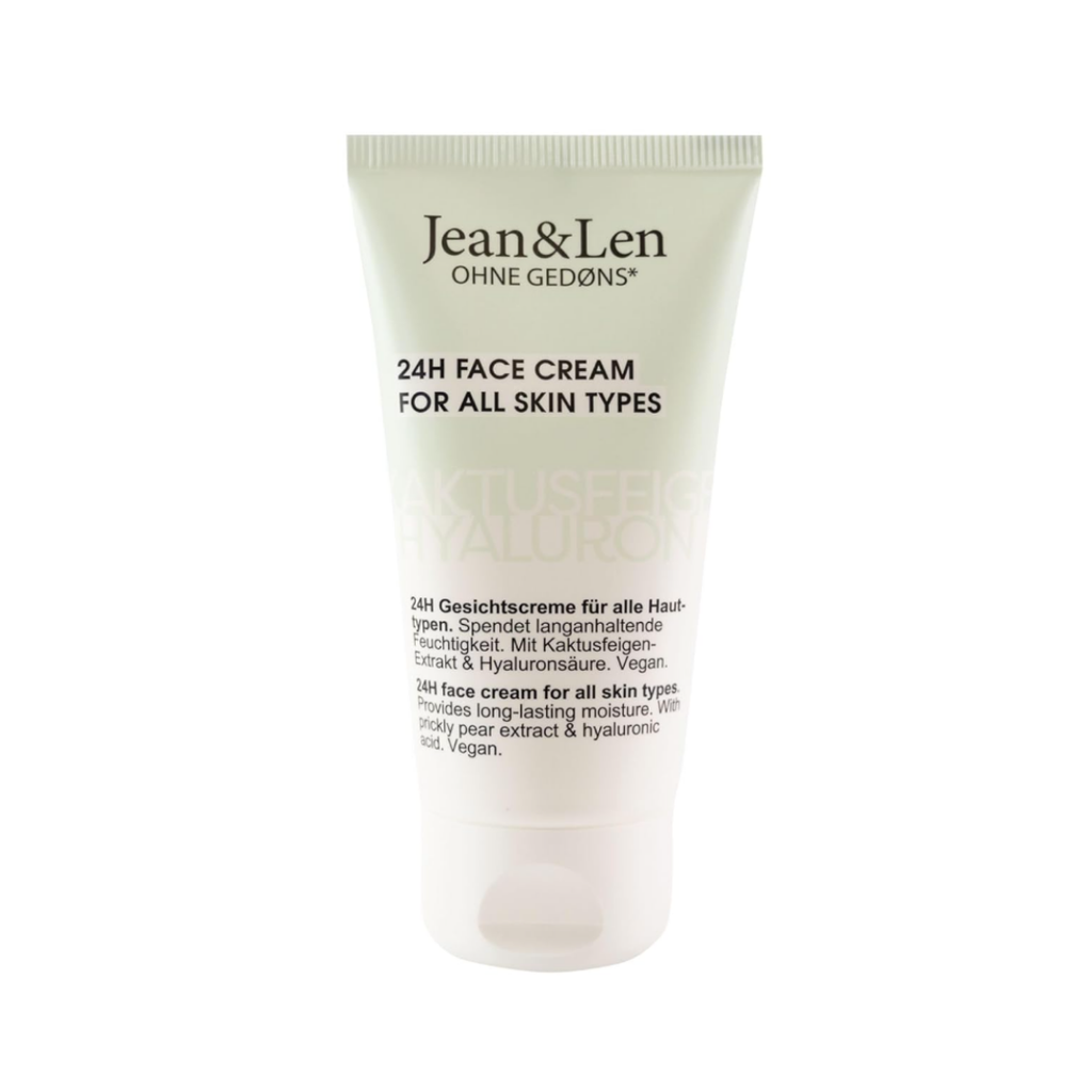 Jean & Len Feuchtigkeitsspendende Gesichtscreme Kaktusfeige & Hyaluron, reduziert Spannungsgefühle & Trockenheitsfältchen, für alle Hauttypen, ohne Parabene & Silikone, vegan, 50 ml