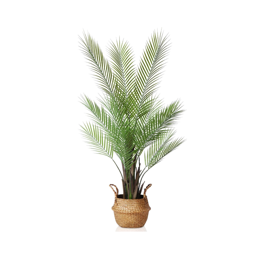Künstliche Pflanzen Groß Areca Palme 120cm Kunstpflanze Groß im Topf Kunstpalme Fake Pflanzen Plastik Pflanze Dekor(1Pack)