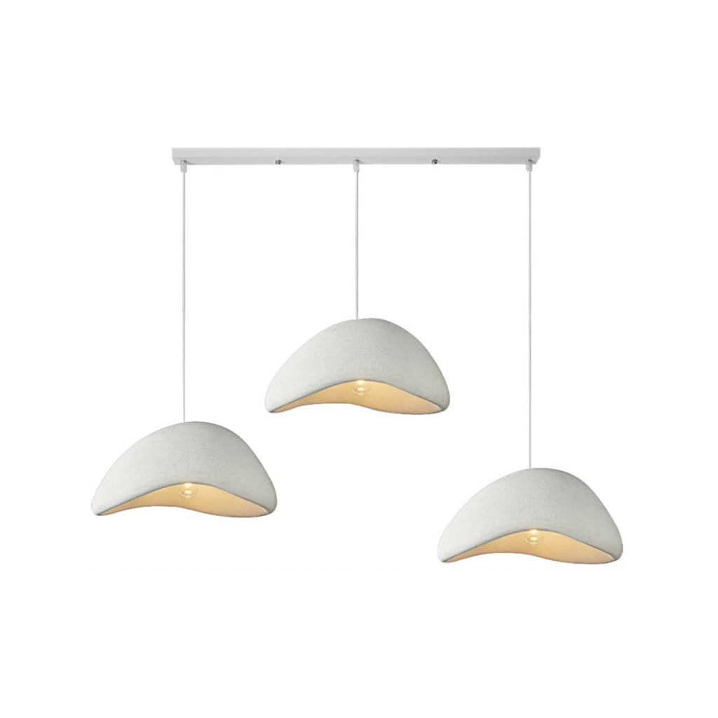 Kreative Wabi-sabi Pendelleuchte E27 Weißer Polyethylen-Kronleuchter Moderne Esstisch Hängeleuchte 3-flammig