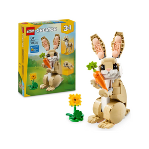 LEGO Creator 3in1 Häschen - Modell umbaubar in eine Lama Figur oder Spielzeug Robbe - Bauset mit Tieren für Kinder