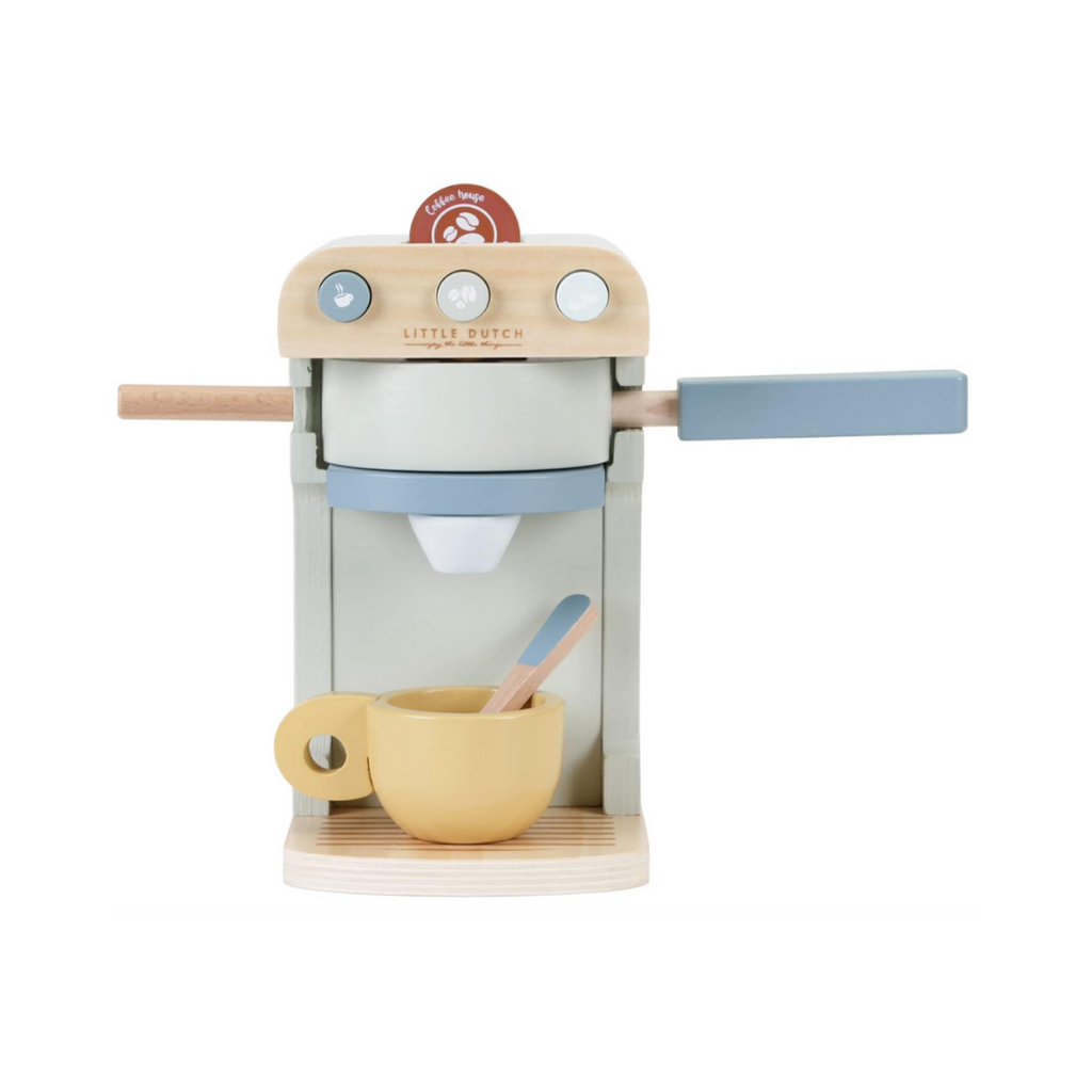 Little Dutch 7081 FSC Holz Kaffeemaschine inkl. Zubehör mint