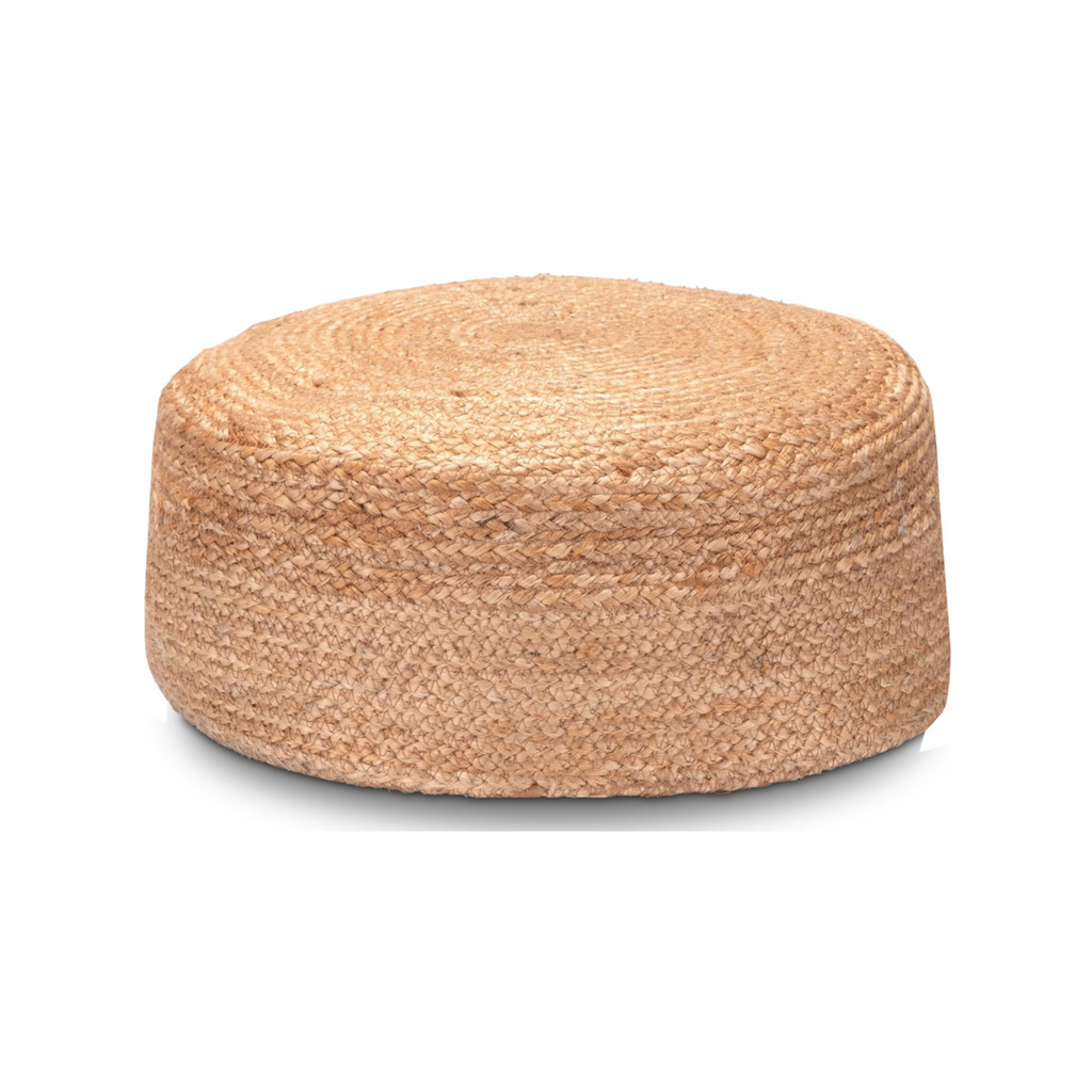 Pouf Hocker – Sitzkissen Tatami Kissen geflochten aus Jute – Sitzpouf im Boho Stil - Sitzhocker rund 40cm x 15cm