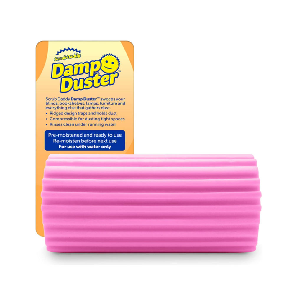 Scrub Daddy Damp Duster Staubschwamm, Staubwedel waschbar mit Rillen, Putzutensilien Haushalt für Holzjalousien