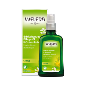 WELEDA Bio Citrus Körperöl - ätherisches Naturkosmetik Hautpflege Massageöl / Pflegeöl mit Zitronenöl & Mandeöl zur Pflege & zum Schutz vor trockener Haut erfrischendem Zitrone Duft (vegan / 100ml)
