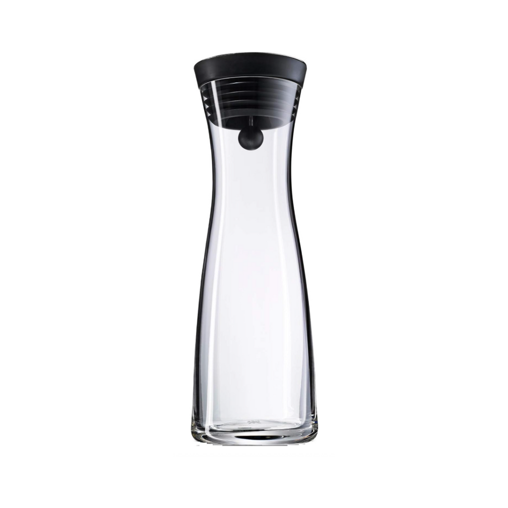 WMF Basic Wasserkaraffe aus Glas, 1 Liter, Glaskaraffe mit Deckel, Silikondeckel, CloseUp-Verschluss