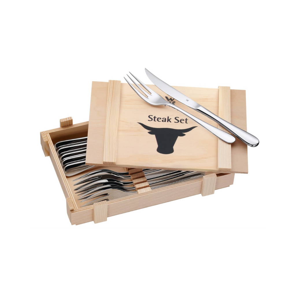 WMF Steakbesteck 12-teilig, Steakbesteck Set für 6 Personen