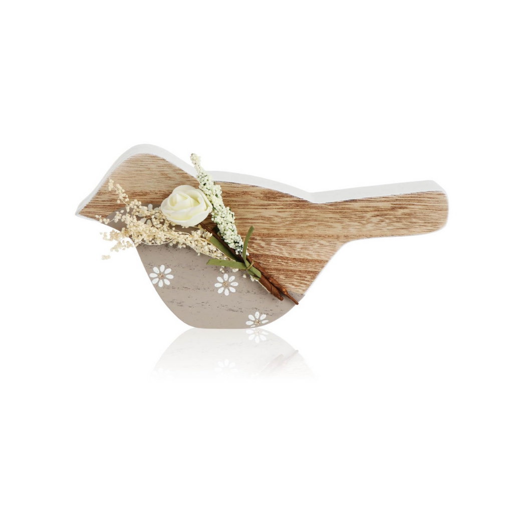 com-four® Dekofigur aus Holz - Vogel für Frühlingsdeko