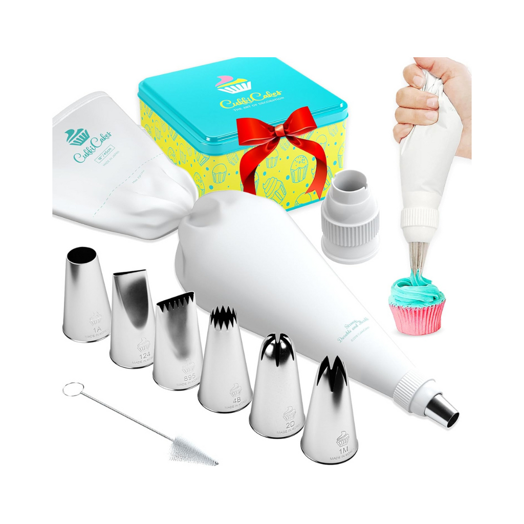 CukkiCakes Spritzbeutel Mit Tüllen Profi Set (9 Stück)