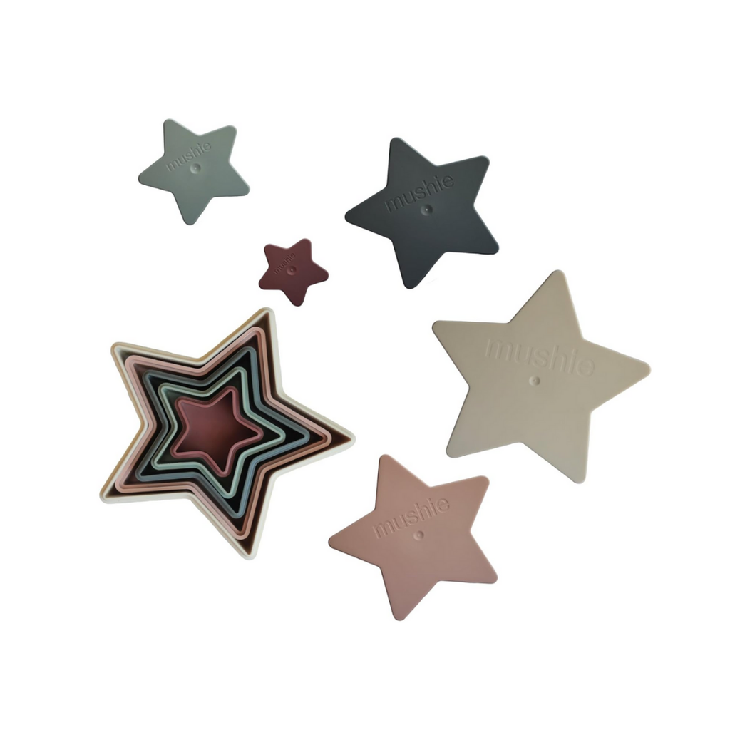 mushie Nesting Star stapelbare Teile | Entwickelt Hand-Augen-Koordination und weitere Fähigkeiten | Spielspaß & Kreativität