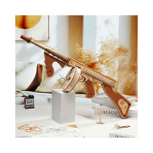 ROWOOD 3D Puzzle Holz, Spielzeug Thompson Submachine mit Gummiband