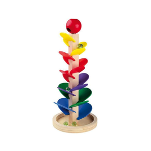 small foot Klang-Murmelbahn Regenbogen, Motorikspiel für Kinder, aus Holz, inkl. 4 Murmeln, ab 3 Jahren, 1187