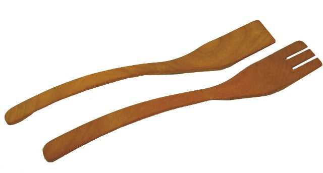 Salatbesteck aus Kirschholz 33 cm