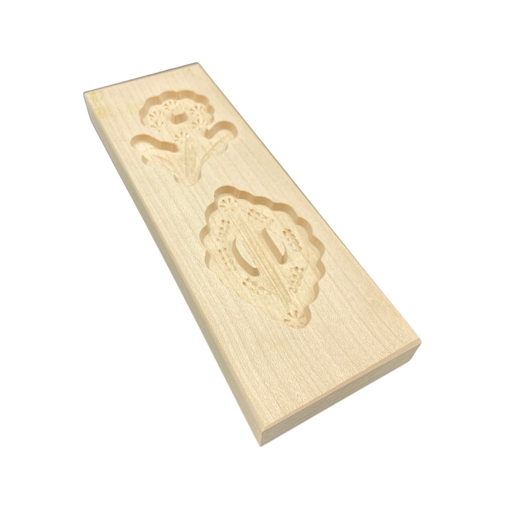 Spekulatiusform Blume und Kranz 17x6cm,