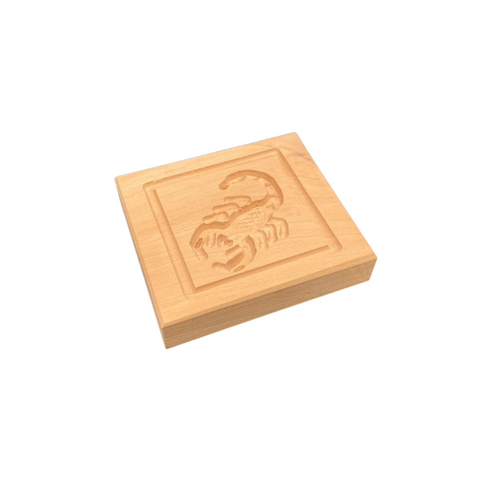 Die Holzwarenfabrik- Springerlesmodel, Birnbaum 7x7 cm/1 Bild Motiv Skorpion
