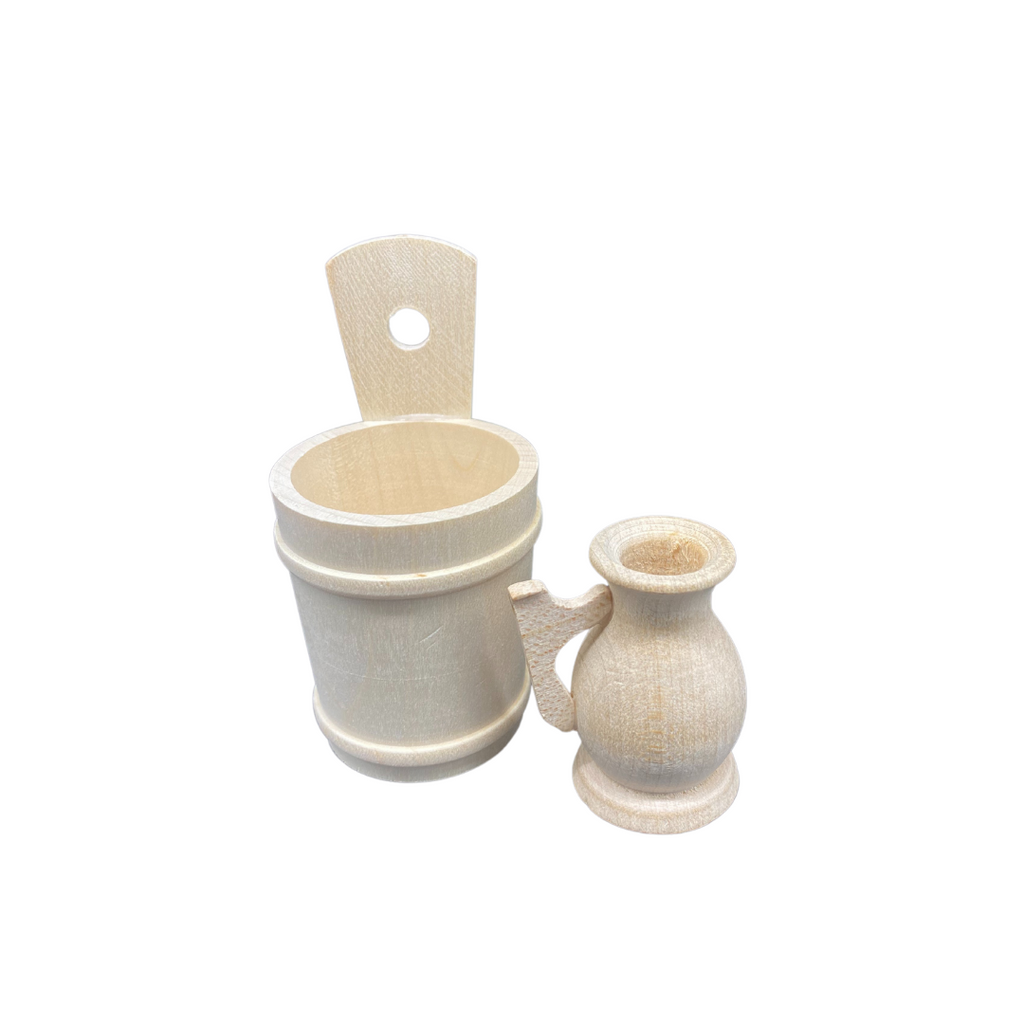 Die Holzwarenfabrik Miniaturen Krug und Melkeimer
