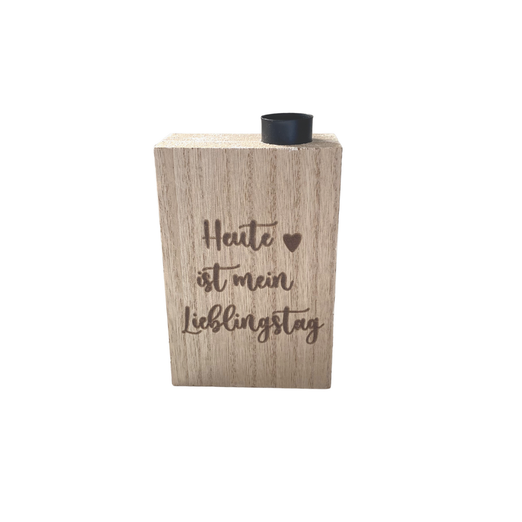 Die Holzwarenfabrik Kerzenleuchter Lieblingstag,14x12cm