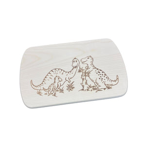 Die Holzwarenfabrik Frühstücksbrett Ahorn mit Motiv "Dino mit Familie"