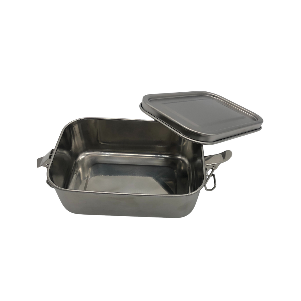 Die Holzwarenfabrik Lunchbox aus Edelstahl Offen seitlich
