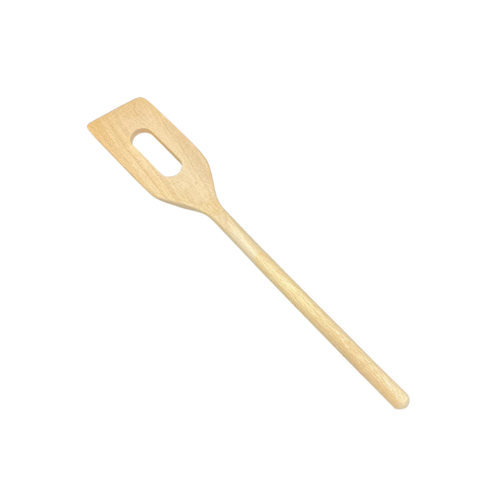 Risottolöffel mit spitzer Kelle und ovalem Loch aus Buche 30 cm