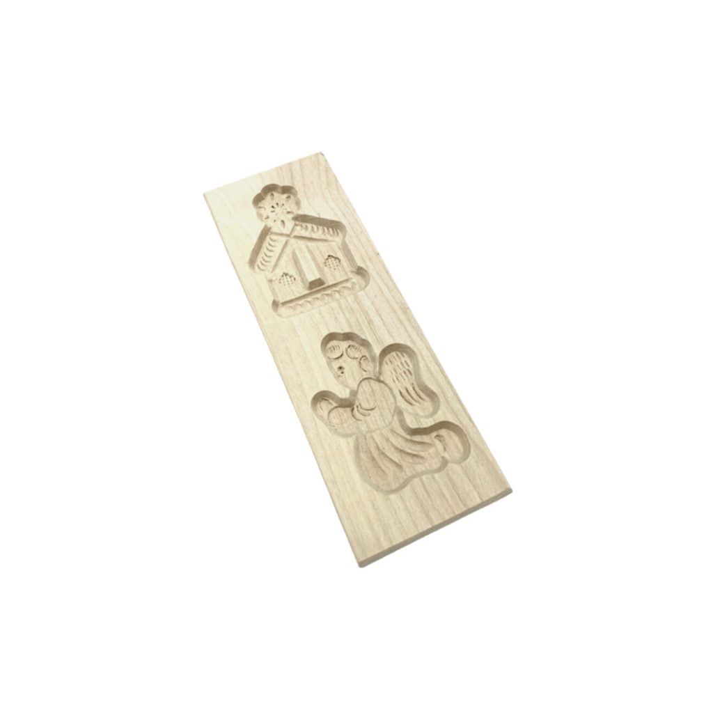 Spekulatiusform Haus und Engel 17x6 cm