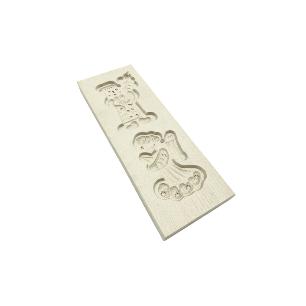 Spekulatiusform Nikolaus und Engel 25x9 cm