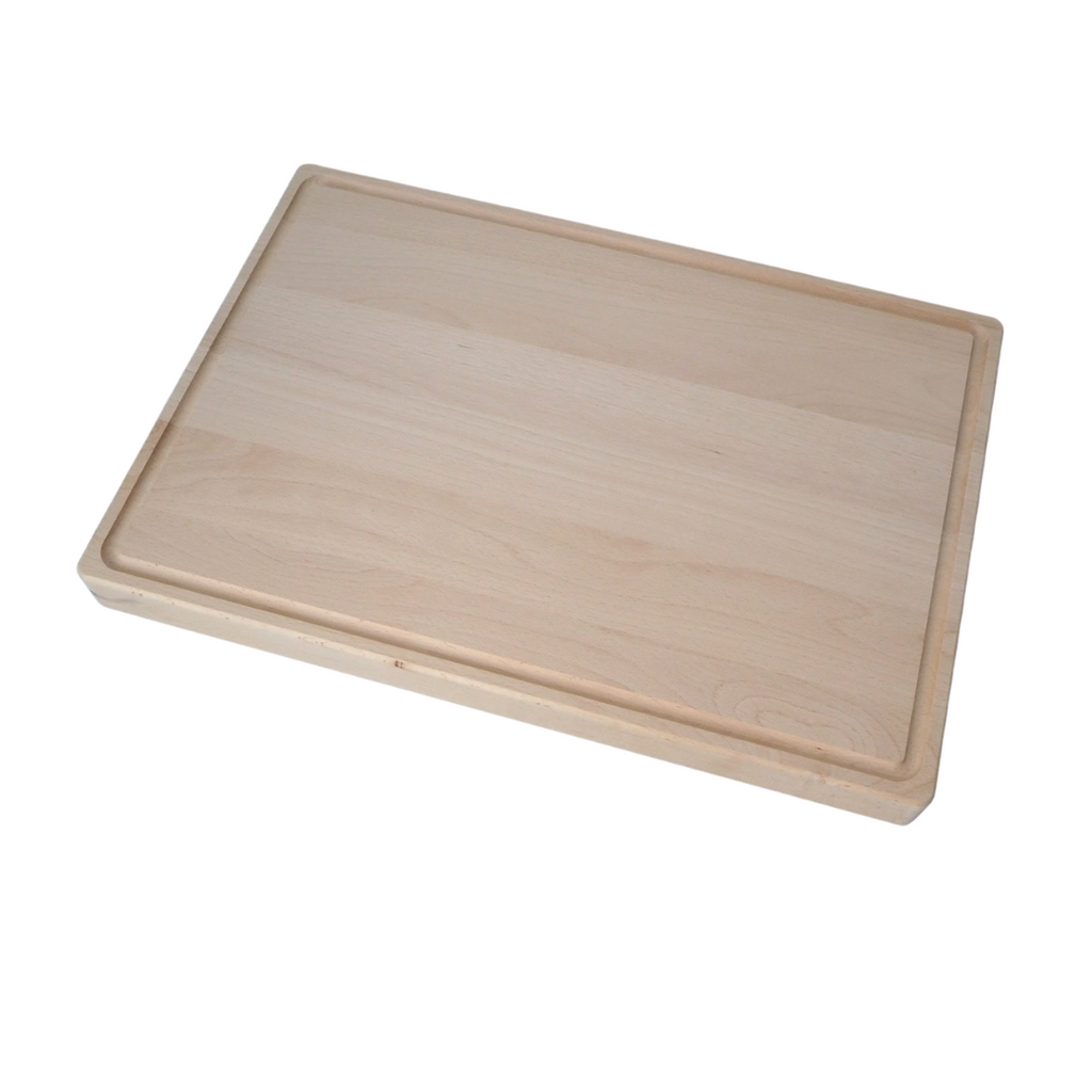 Tranchierbrett aus geölter Buche mit Rille 50x35cm, 4cm stark